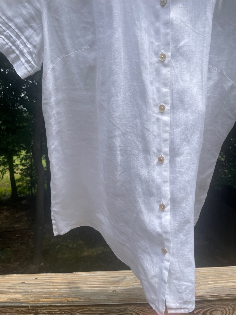 Avenue 18-20 Linen Classic White ShortSleeve Shirt Womens pit to pit 25” Preworn - Picture 5 of 16